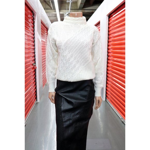 4 design VINTAGE argyle knit mohair SWEATER pullover M - Picture 2 of 5